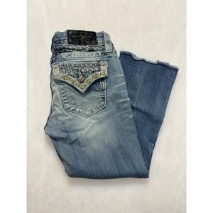 Miss Me Signature Cuffed Capri Jeans‎ Embellished Pockets Size 27